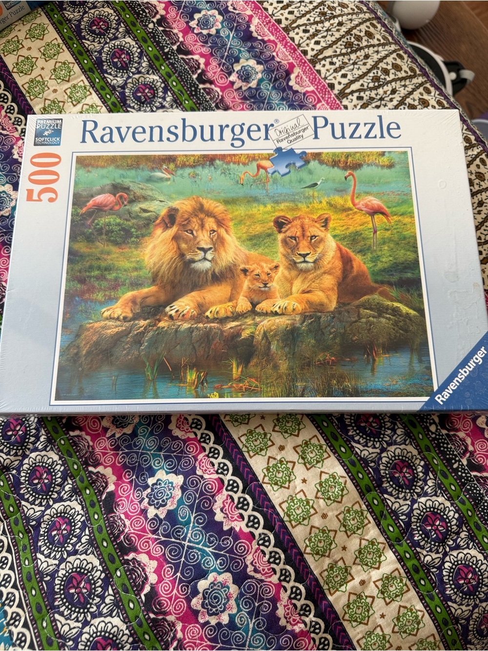 Ravensburger Lion Family Puzzle with Pink Flamingos